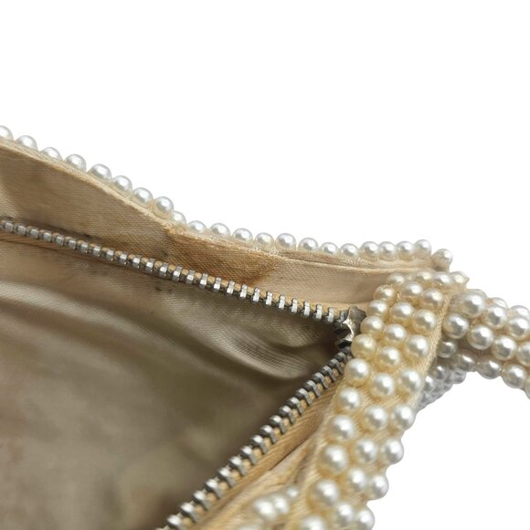 Vintage La Regale Pearl Beaded Mini Purse Japan Evening Bag Wedding - Picture 9 of 14